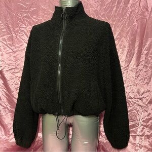 Black Sherpa Fleece Jacket